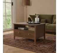Melody Maison Fluted Four Drawer One Shelf Coffee Table - Hales Dark Wood Range