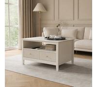Melody Maison Fluted Four Drawer One Shelf Coffee Table - Hales Taupe Range