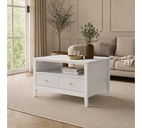 Melody Maison Fluted Four Drawer One Shelf Coffee Table - Hales White Range