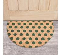 Melody Maison Forest Green & Natural Polka Dot Half Moon Door Mat
