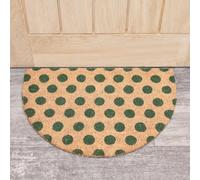 Melody Maison Forest Green & Natural Polka Dot Half Moon Door Mat