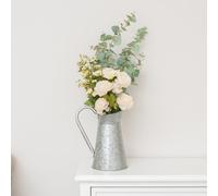 Melody Maison Galvanised Steel Silver Jug - 30Cm