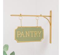 Melody Maison Gold And Sage Green Metal Wall Mounted Hanging Pantry Sign