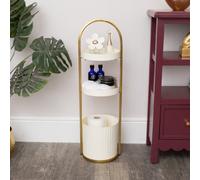 Melody Maison Gold And White Metal 3 Tiered Storage Caddy - 25Cm X 35.5Cm