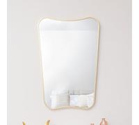 Melody Maison Gold Asymmetrical Metal Framed Wall Mirror - 54Cm X 80Cm