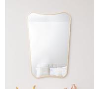 Melody Maison Gold Asymmetrical Metal Framed Wall Mirror - 54cm x 80cm
