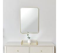 Melody Maison Gold Curved Framed Wall Mirror 70Cm X 50Cm