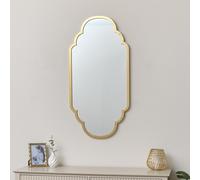 Melody Maison Gold Foiled Curved Scalloped Framed Wall Mirror 50cm X 100cm | Size: 50 cm X 100 cm Melody Maison Gold 50 cm X 100 cm
