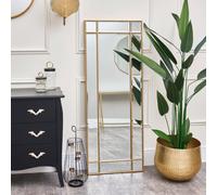 Melody Maison Gold Framed Art Deco Wall / Leaner Mirror 54cm X 142cm in Metallic Gold | Size: 54 cm X 142 cm Melody Maison Metallic Gold 54 cm X 142 cm