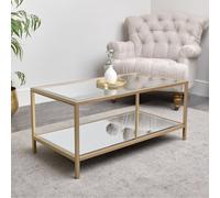 Melody Maison Gold Glass & Mirrored Coffee Table