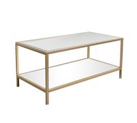 Melody Maison Gold Glass & Mirrored Coffee Table in Metallic Gold Melody Maison Metallic Gold