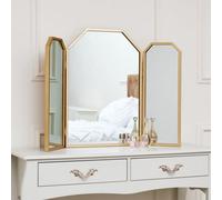 Melody Maison Gold Hexagon Triple Dressing Table Mirror 82Cm X 59Cm