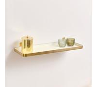 Melody Maison Gold & Ivory Enamelled Metal Wall Shelf - 50Cm