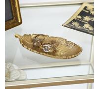 Melody Maison Gold Metal Feather Trinket Dish