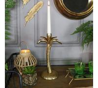 Melody Maison Gold Metal Palm Tree Candle Holder