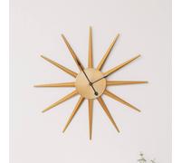 Melody Maison Gold Metal Starburst Detail Wall Clock - 60cm X 60cm | Size: 60 cm X 60 cm Melody Maison Gold 60 cm X 60 cm