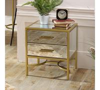 Melody Maison Gold Mirrored Bedside / Occasional Table - Venus Range