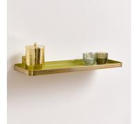 Melody Maison Gold & Olive Green Enamelled Metal Wall Shelf - 50Cm