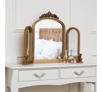 Melody Maison Gold Ornate Arched Triple Dressing Table Mirror 80cm X 56cm | Size: 80 cm X 56 cm Melody Maison Gold 80 cm X 56 cm