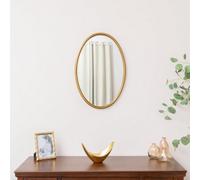 Melody Maison Gold Oval Metal Framed Wall Mirror - 60Cm X 40Cm