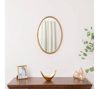 Melody Maison Gold Oval Metal Framed Wall Mirror - 60cm X 40cm | Size: 60 cm X 40 cm Melody Maison Gold 60 cm X 40 cm