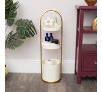 Melody Maison Gold & Pale Cream Metal 3 Tiered Storage Caddy - 25cm X 35.5cm | Size: 25 cm X 35.5 cm Melody Maison Gold 25 cm X 35.5 cm