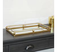 Melody Maison Gold Rectangle Mirrored Tray