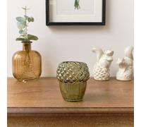 Melody Maison Green Glass Autumn Acorn Candle Holder 9Cm