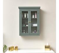 Melody Maison Green Glass Fronted Wall Cabinet 75Cm X 57Cm