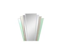 Melody Maison Green & Mocha Glass Art Deco Fan Wall Mirror 75cm X 68cm | Size: 75 cm X 68 cm Melody Maison Green 75 cm X 68 cm