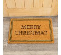Melody Maison Green & Natural Coir “Merry Christmas" Doormat - 40cm X 60cm in Brown | Size: 40 cm X 60 cm Melody Maison Brown 40 cm X 60 cm