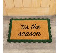 Melody Maison Green & Natural Coir “Tis The Season" Doormat - 40cm X 60cm in Bottle Green | Size: 40 cm X 60 cm Melody Maison Bottle Green 40 cm X 60 cm