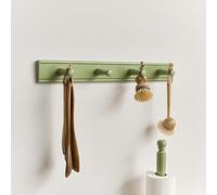 Melody Maison Green Painted Wooden Wall Utensil Hanging Hooks - 60Cm