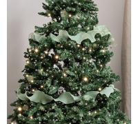 Melody Maison Green Sparkle Ruffle Christmas Tree Ribbon - 270Cm (2.7M / 106.3')