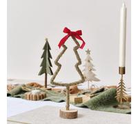 Melody Maison Green Standing Christmas Tree Decoration With Red Bow - 27Cm
