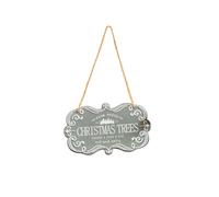 Melody Maison Green & White Christmas Trees Hanging Sign - 18cm X 10.5cm in Blue | Size: 18 cm X 10.5 cm Melody Maison Blue 18 cm X 10.5 cm