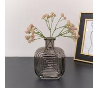 Melody Maison Grey Glass Small Square Shaped Vase 13.7Cm