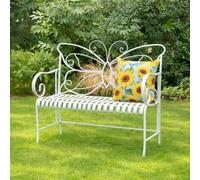 Melody Maison Grey Metal Butterfly Garden Bench