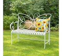 Melody Maison Grey Metal Butterfly Garden Bench Melody Maison Grey