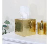 Melody Maison Hammered Gold Metal Tissue Box