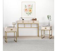 Melody Maison Large 2 Drawer Dressing Table And Pair Of Bedside Tables - Elle Stone Range