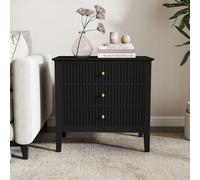 Melody Maison Large 3 Drawer Bedside Table - Hales Black Range