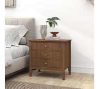 Melody Maison Large 3 Drawer Bedside Table - Hales Dark Wood Range