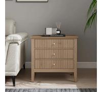 Melody Maison Large 3 Drawer Bedside Table - Hales Pale Wood Range