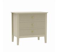 Melody Maison Large 3 Drawer Bedside Table - Hales Taupe Range in Beige Melody Maison Beige