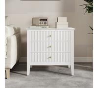 Melody Maison Large 3 Drawer Bedside Table - Hales White Range Melody Maison White