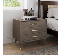 Melody Maison Large 3 Drawer Bedside Table - Oslo Dark Wood Range