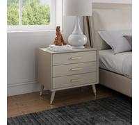 Melody Maison Large 3 Drawer Bedside Table - Oslo Taupe Range