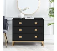 Melody Maison Large 3 Drawer Chest Of Drawers - Elle Black Range Melody Maison Black