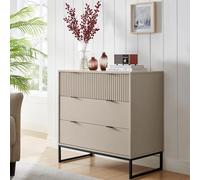 Melody Maison Large 3 Drawer Chest Of Drawers - Hesley Taupe Stone Range
